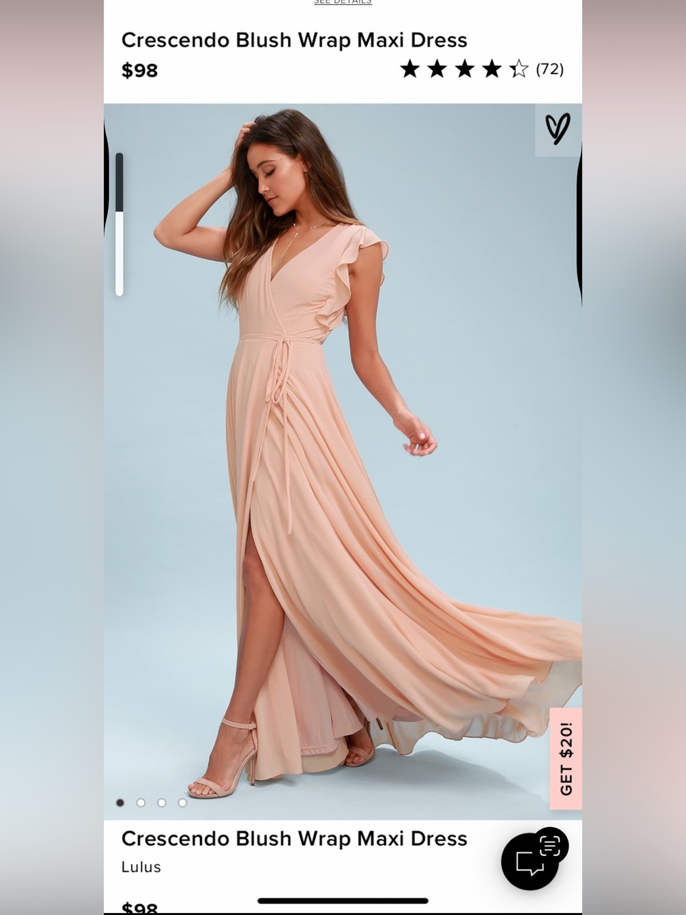 Lulus Crescendo Blush Wrap Maxi Dress